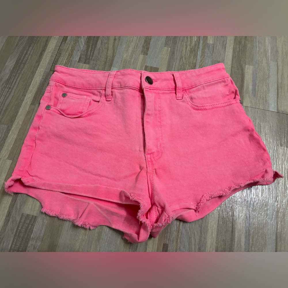 Tinsel Pink Frayed Denim Shorts